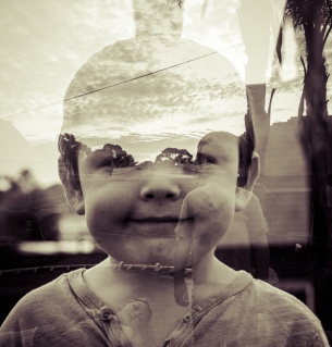 The first day of being five | double exposure